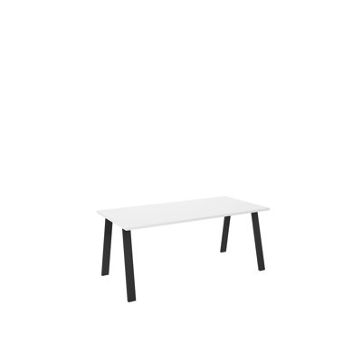 Nikaela Rectangular Dining Table with Steel Base