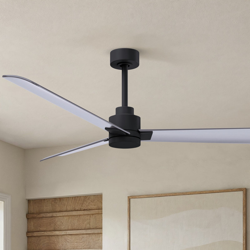Ventilateur de plafond Alessandra, Nickel brossé, Noir mat