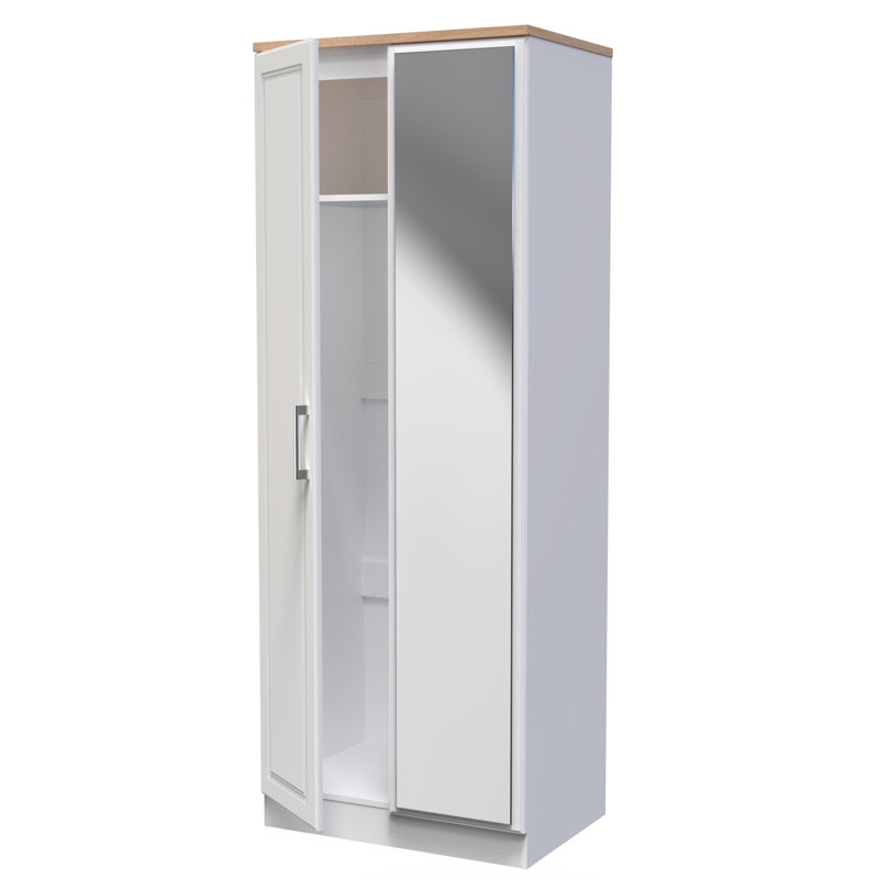 Aalysia Manufactured Wood Wardrobe, White Ash/Modern Oak