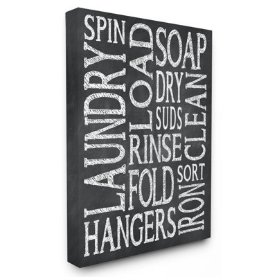 " Laundry Words Typography Chalk Look "