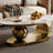 51.2" Modern Faux Marble Oval Coffee Table with Gold Bottom-1794532311-1782988870
