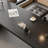 Black Half-circle Solid Wood desk-961517762