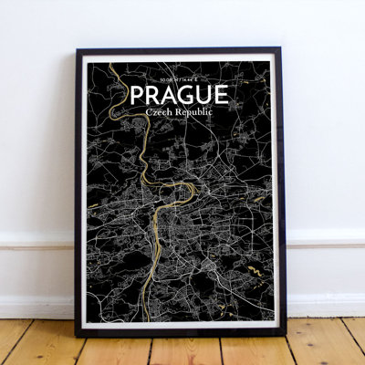 Prague City Map - No Frame Print