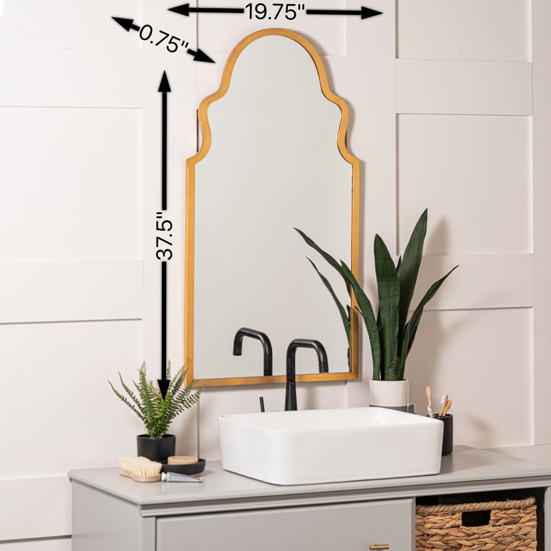 Rosario Arch Metal Mirror, Textured Gold Leaf