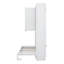 Lit escamotable simple avec armoire supérieure, lit escamotable avec tablettes, lit pliable peu encombrant avec éclairage et ports USB-742820664
