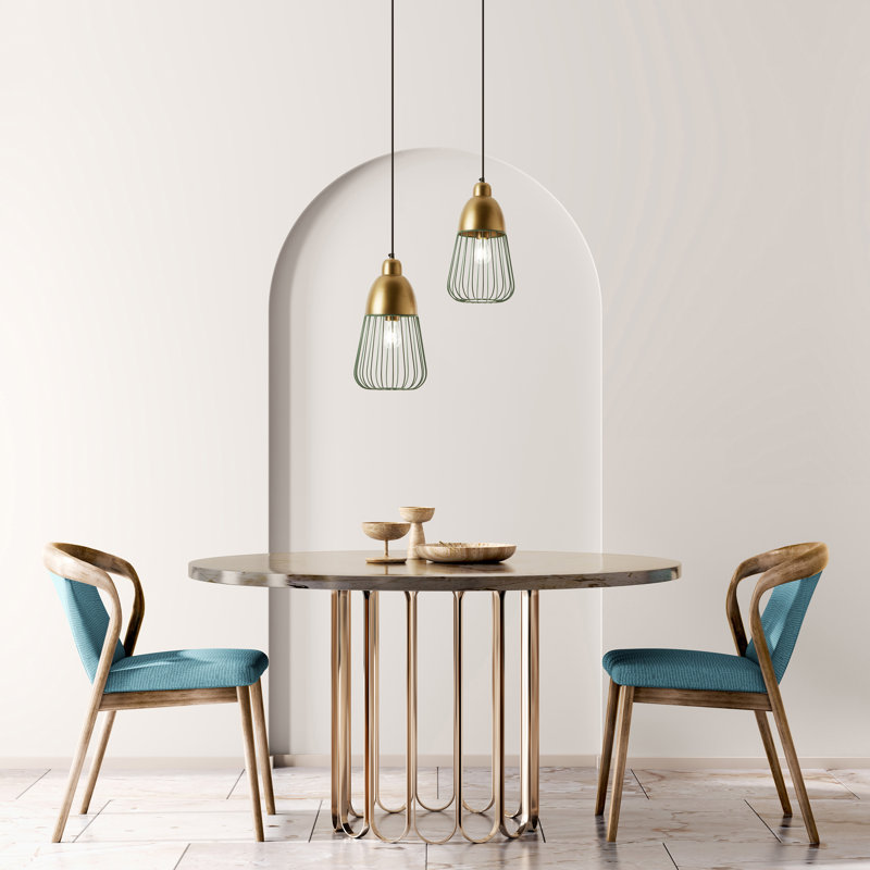 8.25"W Taylor Industrial Cone-Like Shade Pendant, Gold, Emerald Green