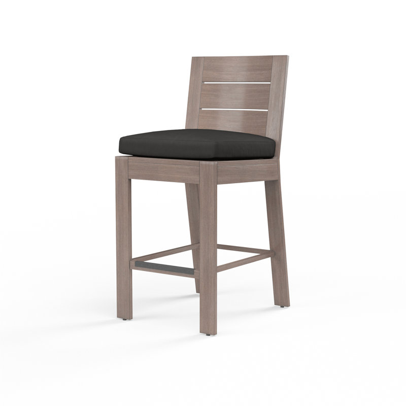 Laguna Aluminum Outdoor Stool with Cushion, Bar Stool (29" Seat Height), Spectrum Carbon Sunbrella®