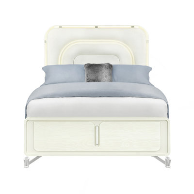 Beige Queen Bed With LED
