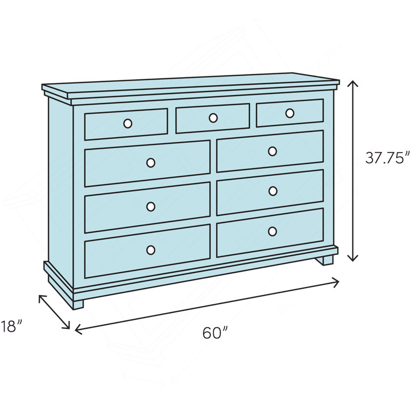 Commode sept tiroirs cerisier foncé, Cerisier