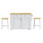 Lullaby 48" Fluted Kitchen Island With Drop Leaf and Storage Cabinet, Rolling Kitchen Storage Cart on 5 Wheels with 5 Open Side Racks(Not Including Stools)-161944453