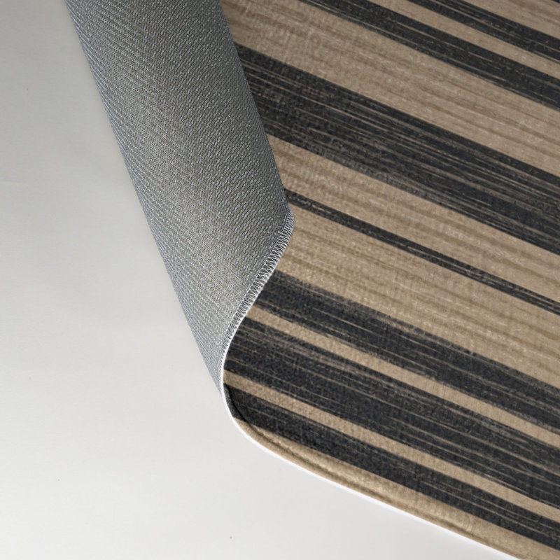 Tapis intérieur / extérieur brun HorizontalStripes, Rectangulaire 3 pi x 5 pi