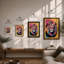 Chromatic Lion Modern - Framed Print-81617698-81617702