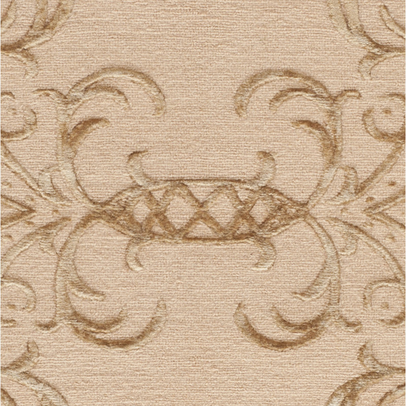 Martha Stewart Classics Tracery Hand-Knotted Silk/Wool Pecan/Tan Area Rug, Rectangle 5'6" x 8'6"