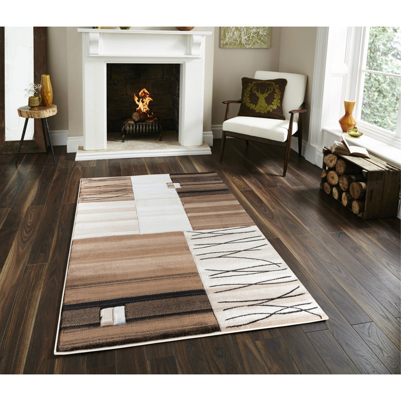Tapis brun / beige Anjolie, Rectangle 8 pi 1 po x 10 pi 5 po