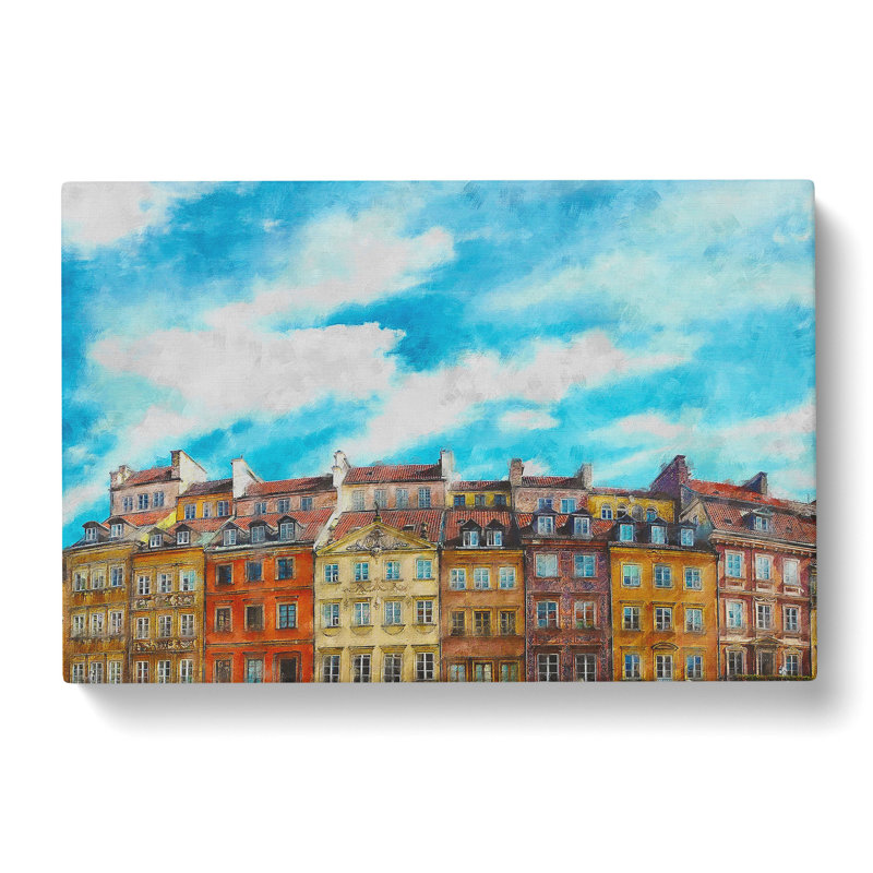 Warsaw Old Town In Poland - Wrapped Canvas Painting, 50cm H x 76cm W x 3cm D