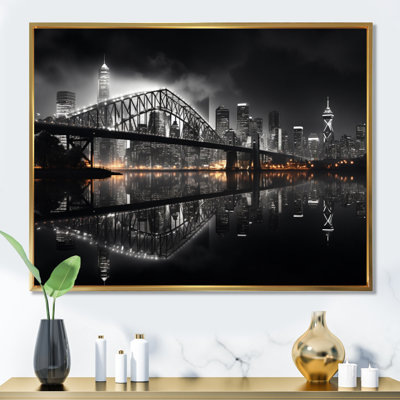 Canada Cityscape Noir II, reproduction d'art sur toile