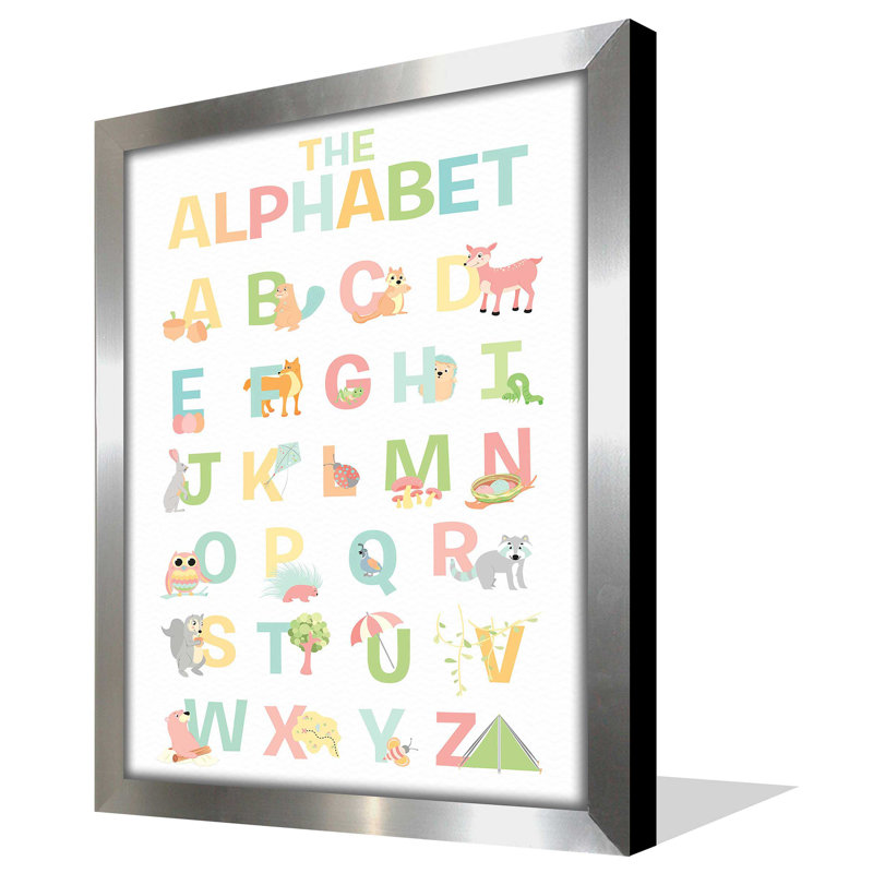 'The Alphabet' - Print, Silver Framed, 17.5" H x 13.5" W x 1" D