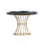 Table de salle à manger rustique-moderne de 42 pouces pour 4, placage de chêne avec base piédestal noire élégante, table de cuisine compacte