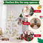 Sapin de Noël artificiel illuminé 6 pi, sapin de Noël articulé avec 600 lumières DEL blanc chaud et 150 boules décoratives, 253 pointes en PE arbre de Noël blanc pour la décoration intérieure
