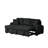 Silvia Black - Sectional With Pull-Out Bed