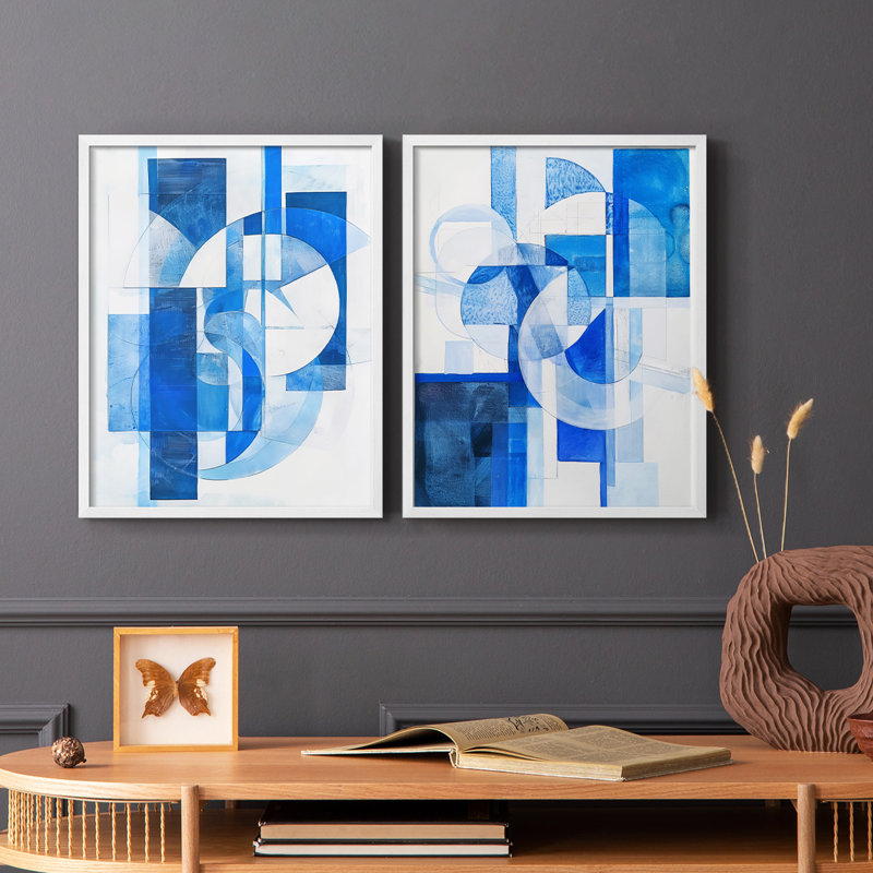 ABSTRACT Series CVI-Premium Framed Print -Ready to Hang - No Nails Required - No Nails Required, White, 15" H x 24" W