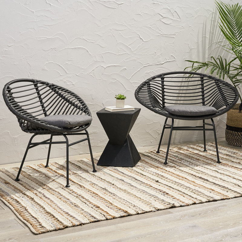 Elegant Basket Chair For Outdoor Recreation - Grey, Iron And Plastic, 29.63 In. Height, 23.32 Width, 37.63 Depth, 11.51 Lb, Assembly Required Sleek Use + Tall, Wide, Deep, Needed