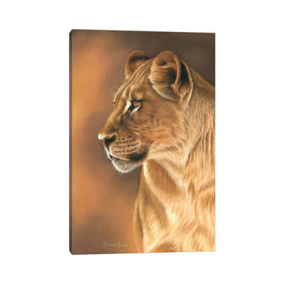 Lioness Portrait by Richard Macwee - Wrapped Canvas Painting