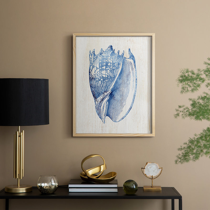 Shell II, reproduction encadrée - bois massif, Naturel, H 21 po x l 17 po