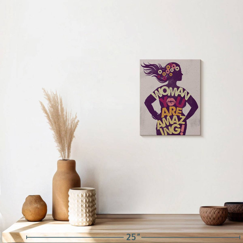 «Woman You Are Amazing» sur toile, H 10 po x l 8 po x P 1 po