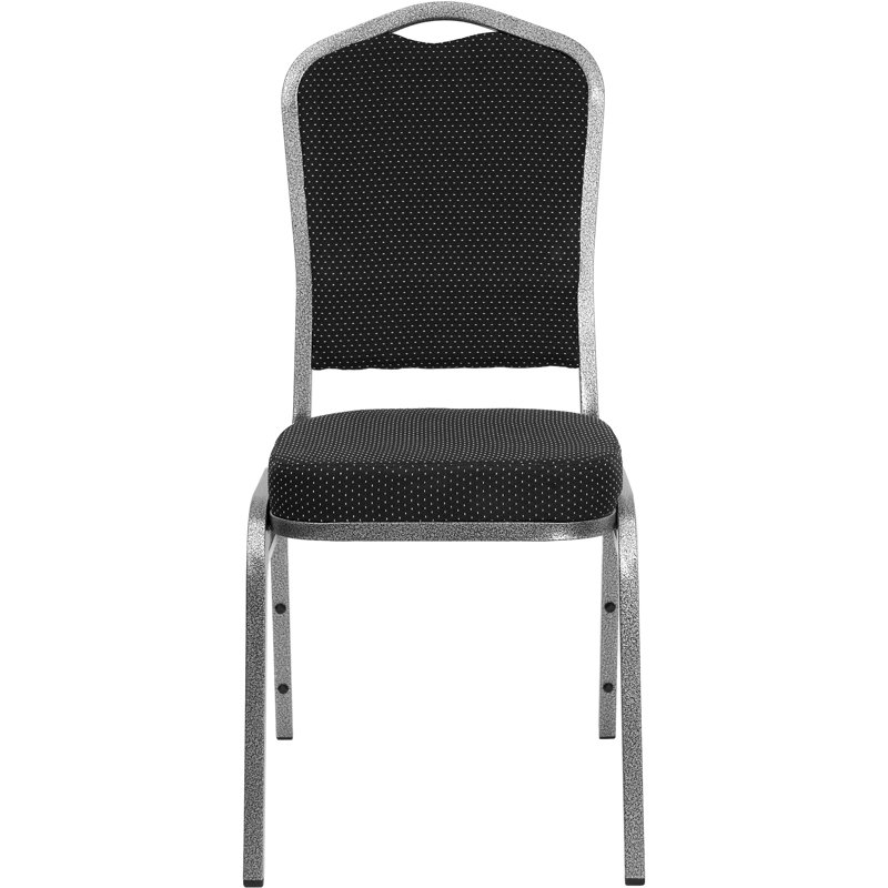 Chaise de banquet empilable Oliverson, Motif à pois noir et doré, Cuivre, 40