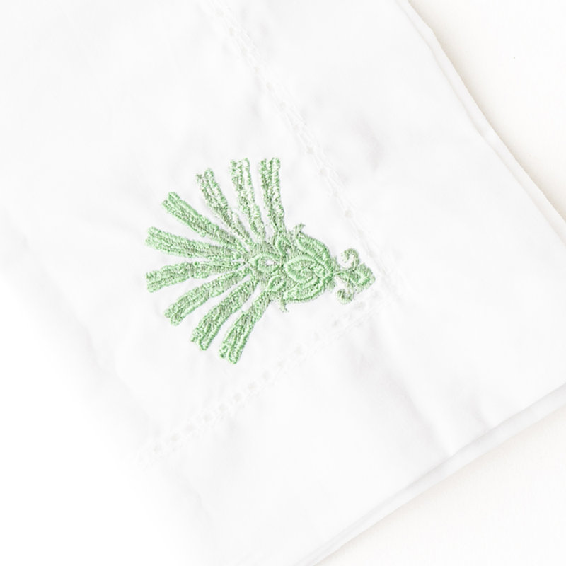 Deco Palm Embroidered Dinner Napkin