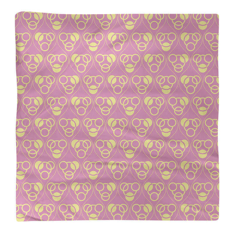 Serviette de table en coton classique Circles Waves, Rose/jaune, H 0,1 po x l 22 po x P 22 po, Polyester sergé