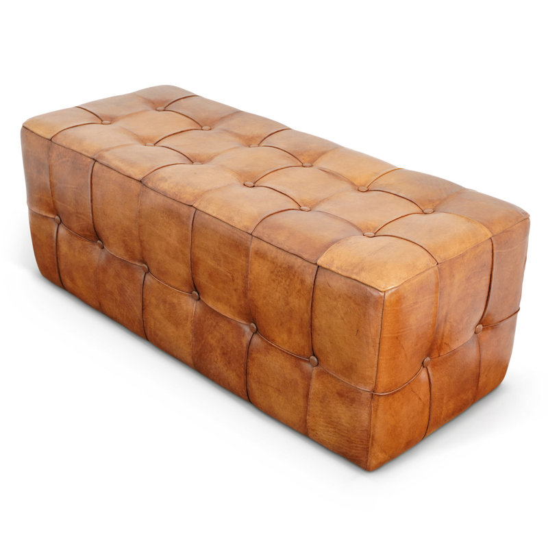Banc en cuir brun clair Benjamin