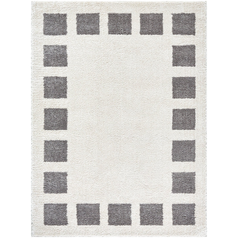 Machine Washable Shaggy Boho Charcoal Area Rug, Rectangle 200 x 275cm