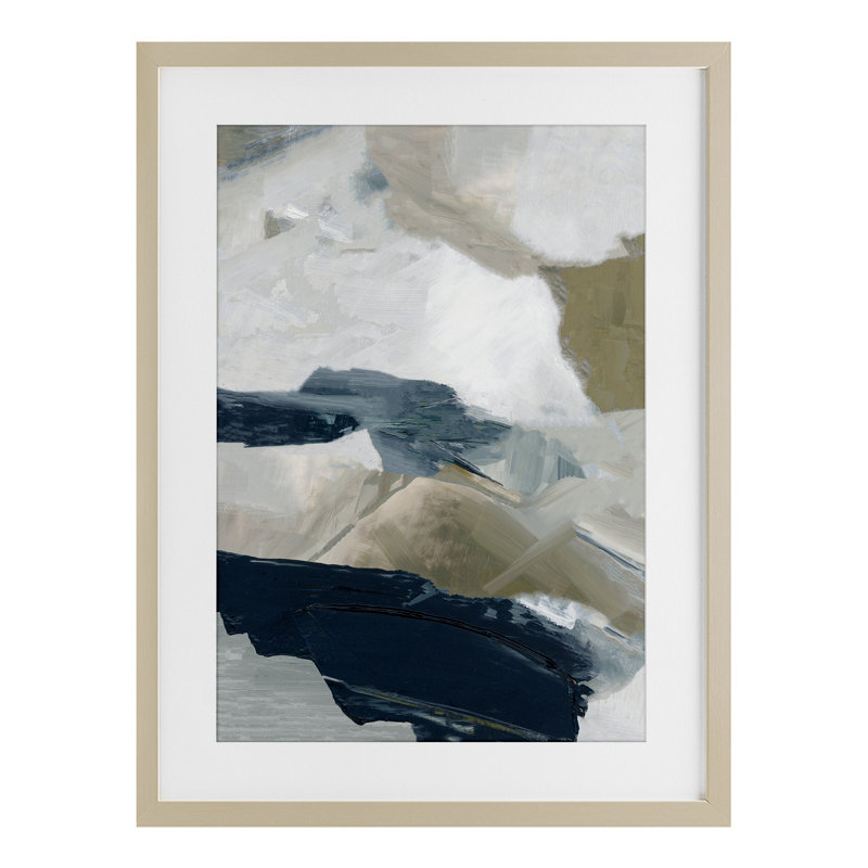«Vivid Strokes in Neutrals», reproduction encadrée sous verre, conception de Hannah Dawson, H 20 po x l 14 po, Brun