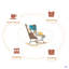 Chaise berçante en tissu Mid Century