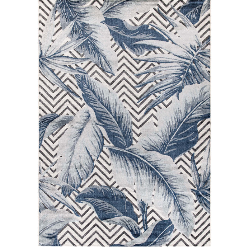 Alumita Floral Machine Made Indoor / Outdoor Area Rug, Rectangle 5'2" x 7'7"