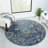 Madrid Blue/Gray/Gold Floral Traditional Indoor Performance Area Rug-1513018072
