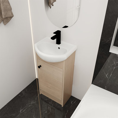 Petit meuble-lavabo autoportant de 18 pouces avec meuble-lavabo et lavabo