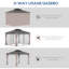 Abri de jardin pour patio en métal en aluminium mesurant l 16 pi x P 12 pi