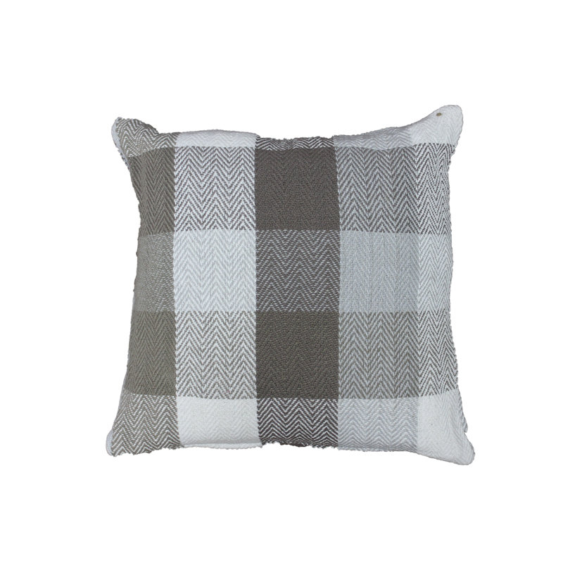 Throws Plaid Throw Pillow, Stone