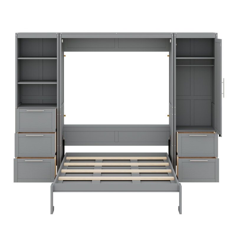 Lit escamotable Murphy avec placard, tiroirs et tablettes