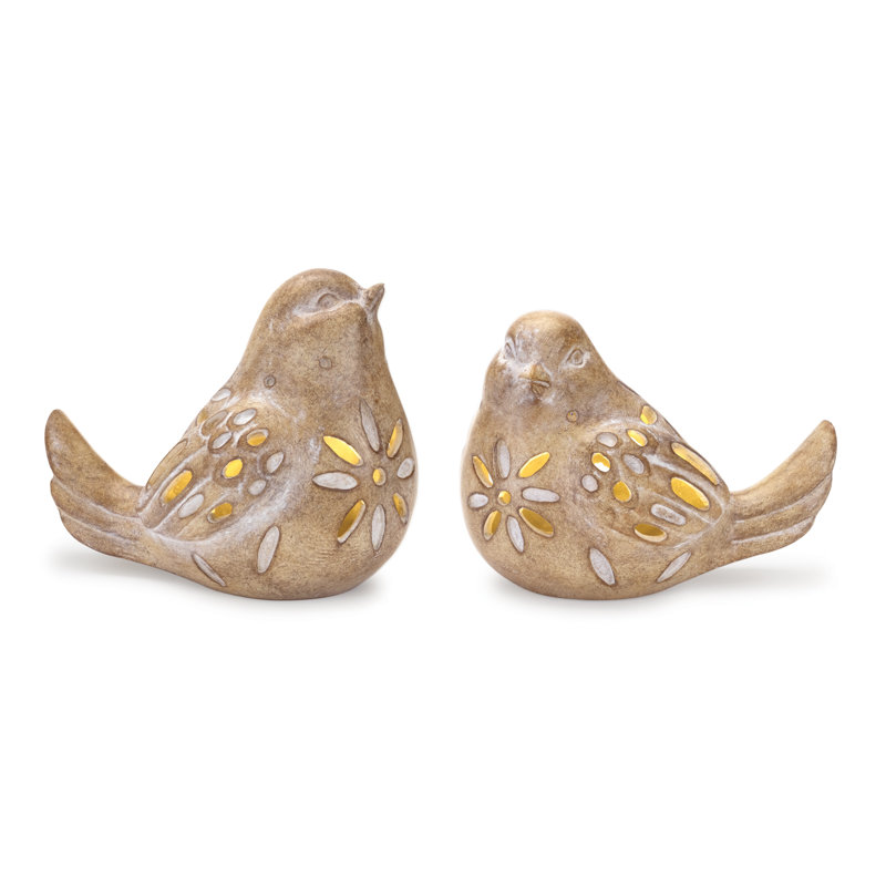 Figurine à DEL avec oiseaux (ensemble de 2)