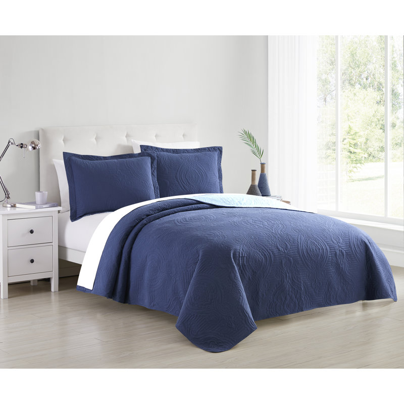 Camouflage Quilt, King, Navy/Light Blue