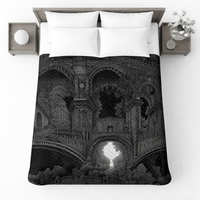 Couvre-lit matelassé à arches de pierre complexes toutes tailles