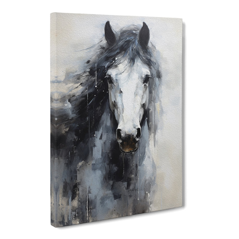 Shire Horse Impressionism - Wrapped Canvas, 60cm H x 40cm W x 3cm D