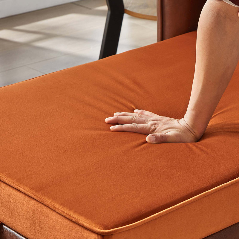 Méridienne avec rangement et confort moelleux, Orange / Brun foncé