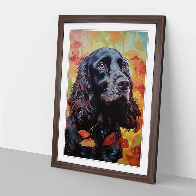 Single Picture Frame Print on Wood, Walnut Framed, 64cm H x 46cm W