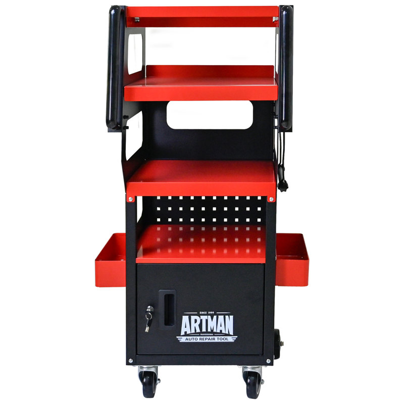 Chariot de diagnostic multifonctionnel à 4 niveaux avec chariot pivotant à 360 ° et verrouillable