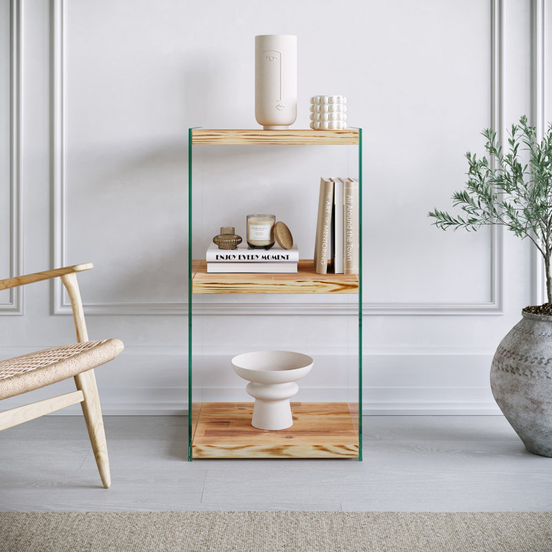 Emilien 80cm H Glass Standard Bookcase